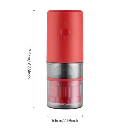 Portable Electric Grinder with Transparent Storage Bin USB Rechargeable Adjustable Coarseness Coffee Grinder Black