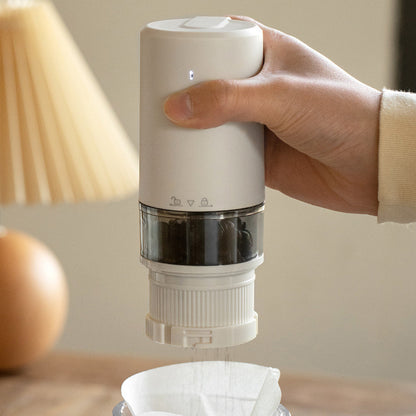 Portable Electric Grinder with Transparent Storage Bin USB Rechargeable Adjustable Coarseness Coffee Grinder Black