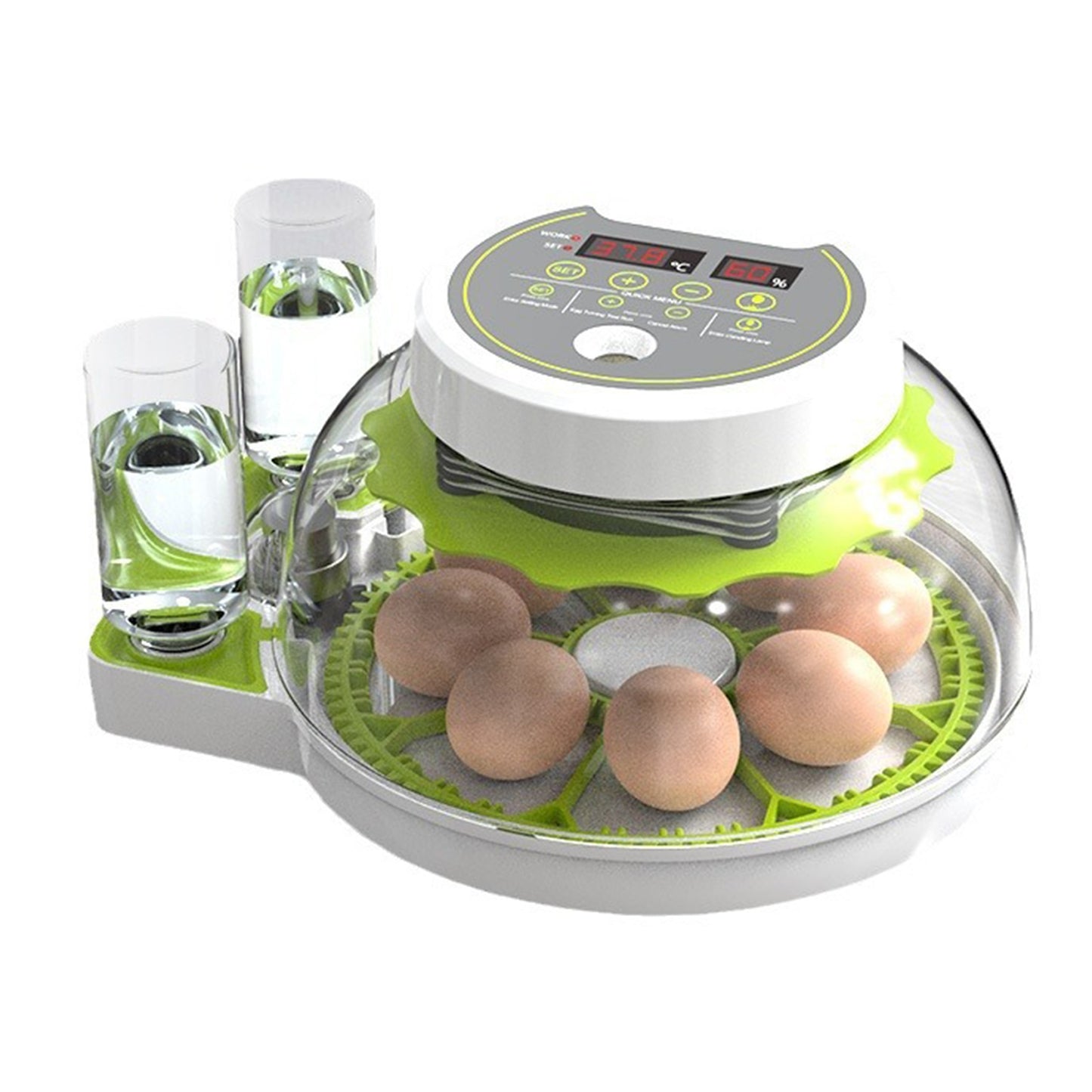 Egg Incubators with Automatic Temperature and Humidity Control, 360 Clear Egg Candler Egg Flipper 12 Single Batteries