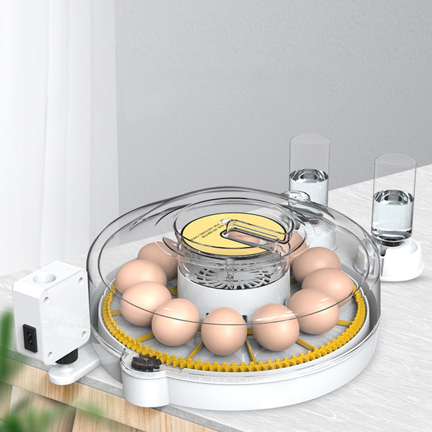 Egg Incubators with Automatic Temperature and Humidity Control, 360 Clear Egg Candler Egg Flipper 12 Single Batteries