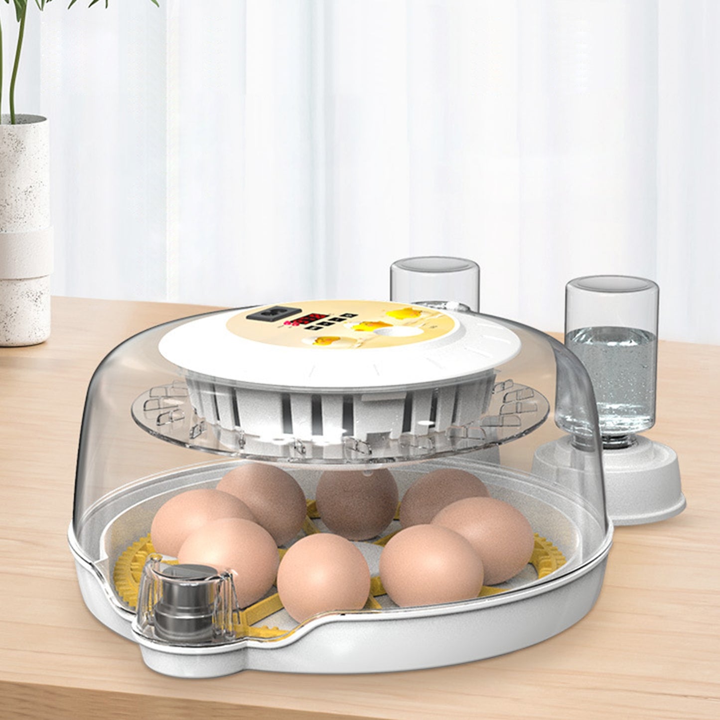 Egg Incubators with Automatic Temperature and Humidity Control, 360 Clear Egg Candler Egg Flipper 12 Single Batteries