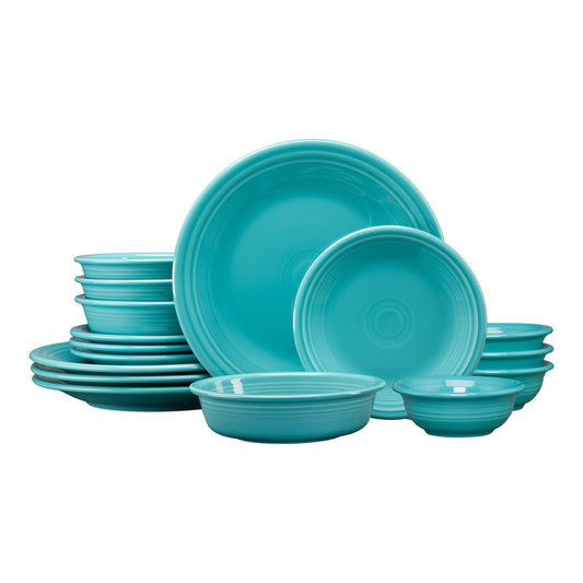 Fiesta Classic 16Pc Ceramic Dinnerware Set Turquoise
