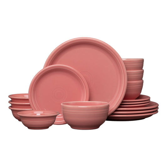 Fiesta Coupe Bistro 16-Piece Ceramic Dinnerware Set in Peony