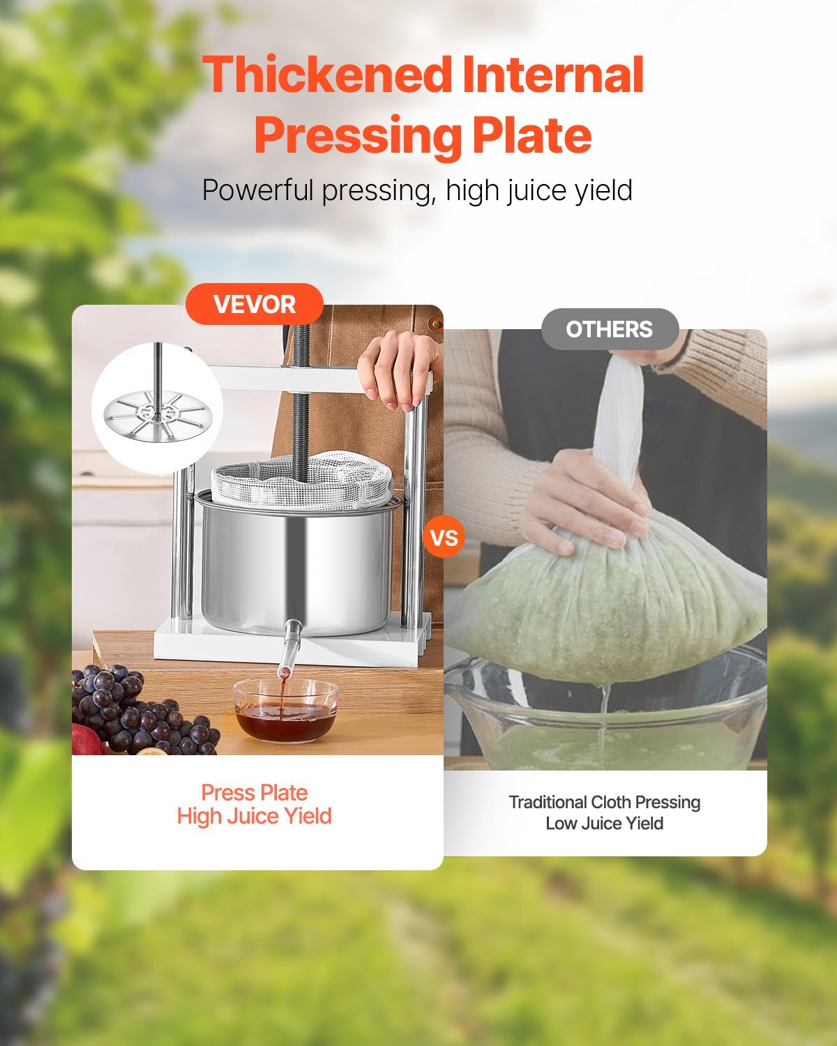 1.45 Gal/5L Fruit Wine Press, 2 Stainless Steel Barrels, Manual Juice Maker, Cider Apple Grape Tincture Honey Olive Oil Making Press with Triangular Handle for Outdoor Kitchen Home