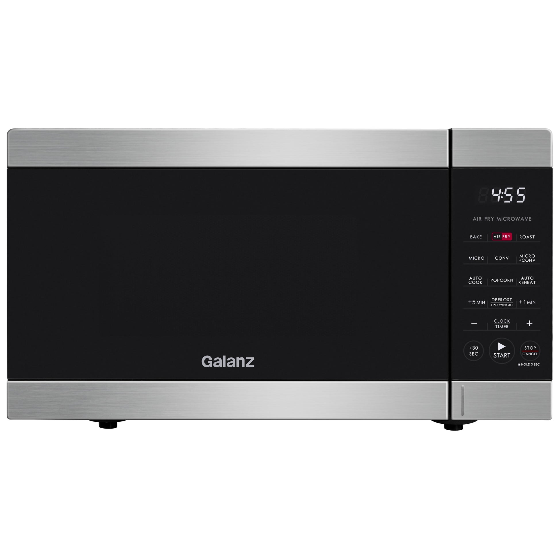 Galanz 0.9 Cu Ft Air Fry Countertop Microwave, 900 Watts, Stainless Steel, New