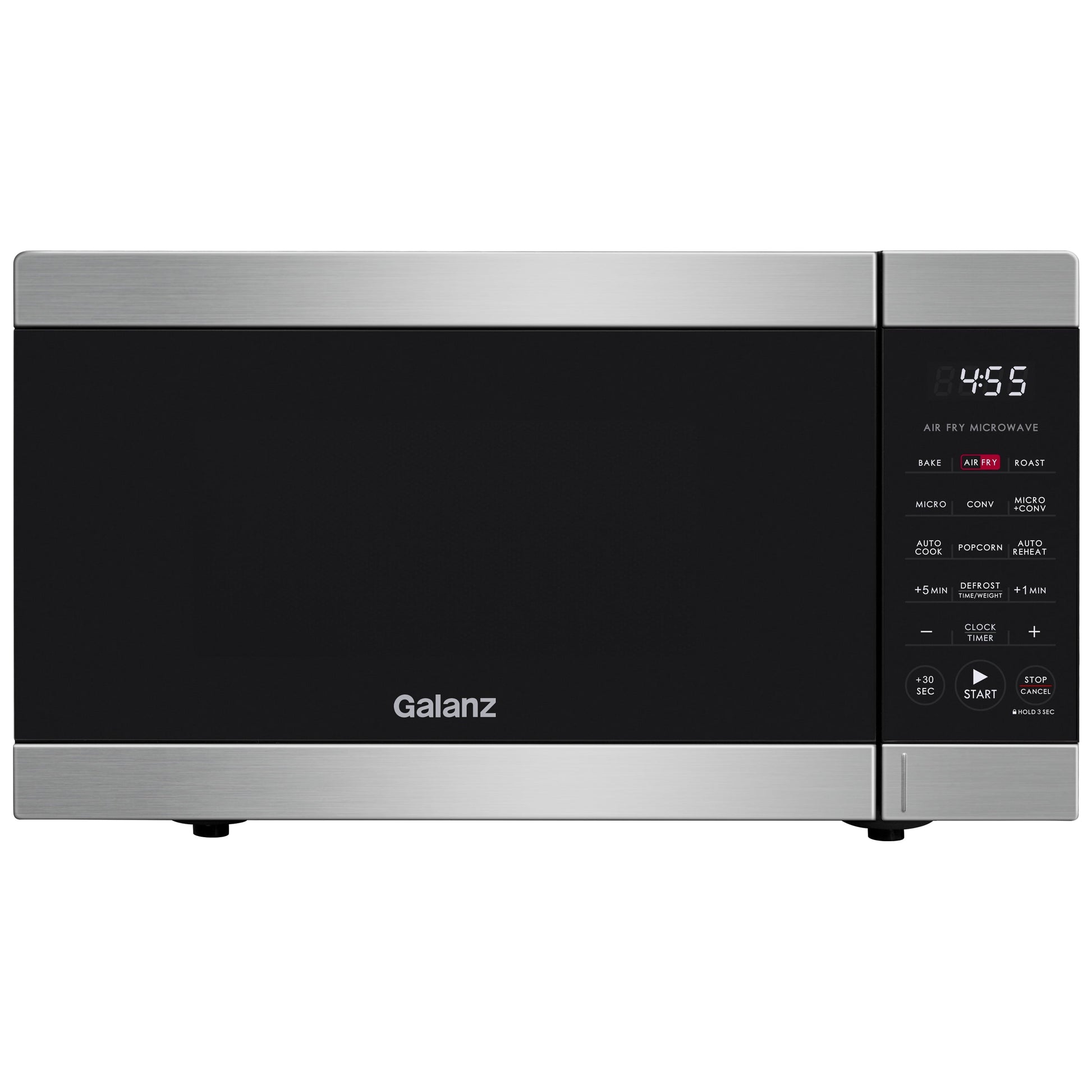 Galanz 0.9 Cu Ft Air Fry Countertop Microwave, 900 Watts, Stainless Steel, New