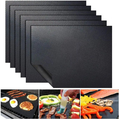 Color: Red - BBQ Grill Mat Non-stick Mat Heat Resistant Grill Mat Outdoor Baking Reusable Barbecue Party Mat 40x33cm Grill Accessories
