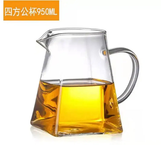 Color: Blue - Multi-size Square Glass Teapot High Borosilicate Glass Tea Pot Stainless Steel Tea Filter Teapot Tea Infuser Tea Set Household