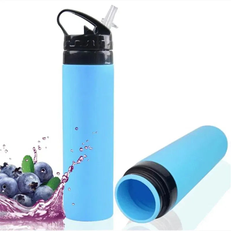 Color: Yellow, Ships From: CHINA, Capacity: 500-1000ml - 2024 New Outdoor Sports Silicone Water Bottle Mountaineering Riding Portable Silicone Foldable Water Bottle