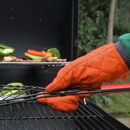 Color: Blue - Cotton Oven Mitt High Quality Heat Proof Resistant Protector Kitchen Cooking Pot Holder Glove Kitchen Bakeware