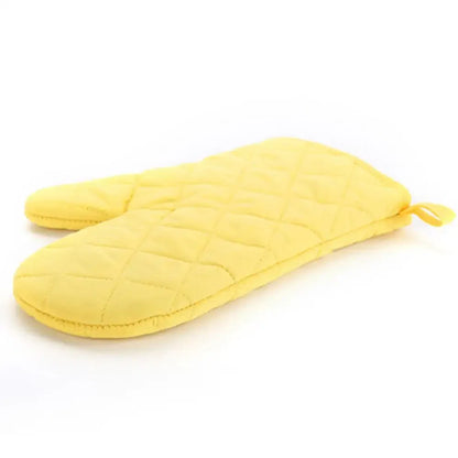 Color: Blue - Cotton Oven Mitt High Quality Heat Proof Resistant Protector Kitchen Cooking Pot Holder Glove Kitchen Bakeware