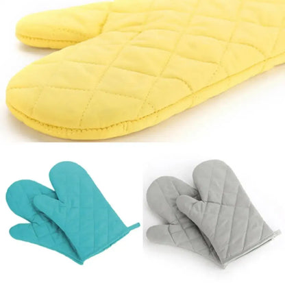 Color: Blue - Cotton Oven Mitt High Quality Heat Proof Resistant Protector Kitchen Cooking Pot Holder Glove Kitchen Bakeware
