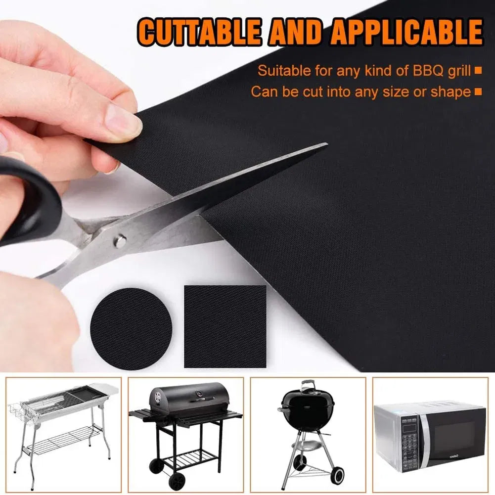 Color: Red - BBQ Grill Mat Non-stick Mat Heat Resistant Grill Mat Outdoor Baking Reusable Barbecue Party Mat 40x33cm Grill Accessories