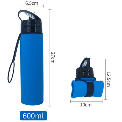 Color: Yellow, Ships From: CHINA, Capacity: 500-1000ml - 2024 New Outdoor Sports Silicone Water Bottle Mountaineering Riding Portable Silicone Foldable Water Bottle