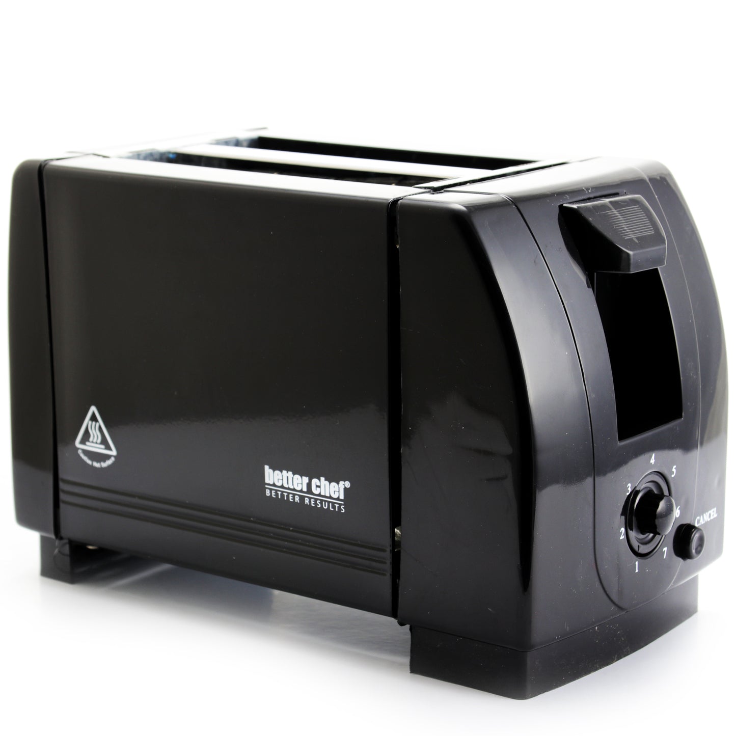 Better Chef 2-Slice Black Toaster - Adjustable Browning Control - Convenient Cancel Button - Easy-to-Clean Crumb Tray