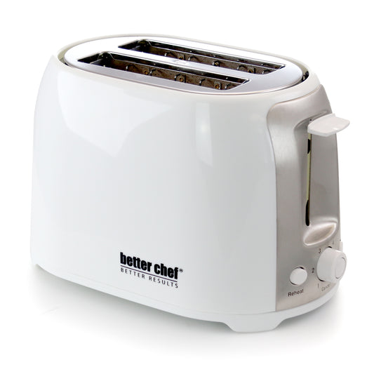 Better Chef Cool Touch Wide-Slot Toaster in White - Versatile Toasting for Busy Mornings
