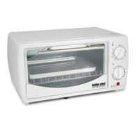 Better Chef 9 Liter Toaster Oven Broiler-White - Versatile Cooking for Toast, Pizza, Bagels, and More