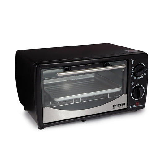Versatile 9L Black Stainless Steel Toaster Oven: Bake, Broil & Toast with Ease!