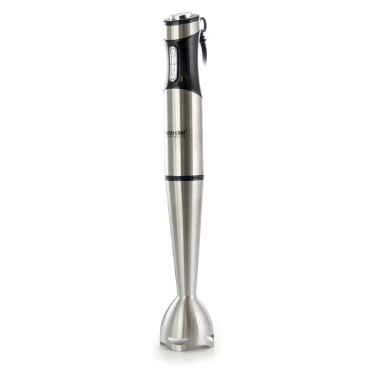 Better Chef Immersion Blender in Silver - 260W Motor with Turbo Boost, Stainless Steel Blade, Detachable Blade - Perfect for Smoothies, Soups, and More - 3 Cup Mixing Cup Included