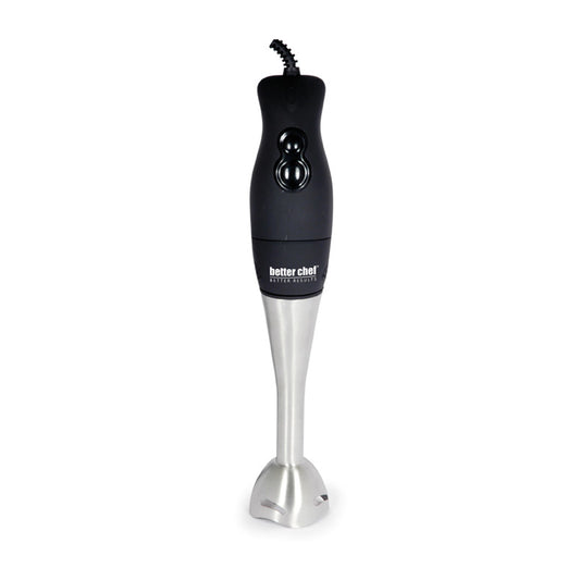 Better Chef DualPro Handheld Immersion Blender / Hand Mixer in Black - Durable Stainless Steel Barrel and Whisk - Easy One-Handed Operation - Dishwasher-Safe - 1 Year Warranty