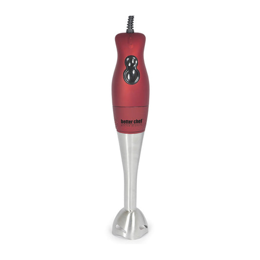 Vibrant Red DualPro Handheld Immersion Blender - Effortless Blending Power!