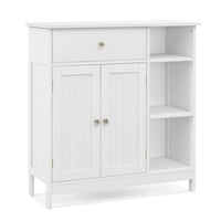 Freestanding Kitchen Cupboard Storage Organizer with 1 Large Drawer - Color: White