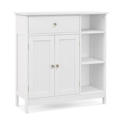 Freestanding Kitchen Cupboard Storage Organizer with 1 Large Drawer - Color: White