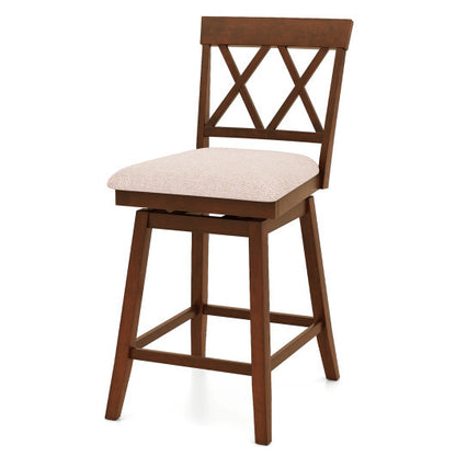 24 Inch Counter Height Barstools with Backrest and Upholstered Seat Cushion for Kitchen Dining Room-24 Inch