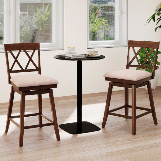 24 Inch Counter Height Barstools with Backrest and Upholstered Seat Cushion for Kitchen Dining Room-24 Inch