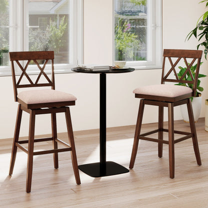 24 Inch Counter Height Barstools with Backrest and Upholstered Seat Cushion for Kitchen Dining Room-24 Inch