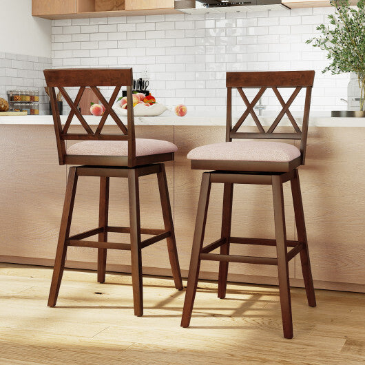 24 Inch Counter Height Barstools with Backrest and Upholstered Seat Cushion for Kitchen Dining Room-24 Inch