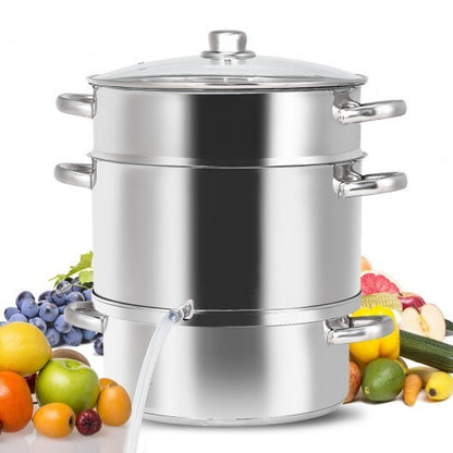 11-Quart Stainless Steel Pan Fruit Juicer Steamer