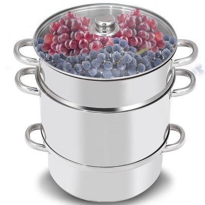 11-Quart Stainless Steel Pan Fruit Juicer Steamer