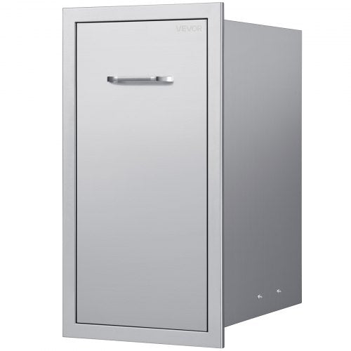 Outdoor Kitchen Trash Drawer, 13.54"W x 19.61"D x 25.79"H Interior Storage, Multi-Purpose Outdoor Kitchen Drawers Stainless Steel, 55 lbs Max Capacity per Tier, for Outdoors BBQ Island Kitchens