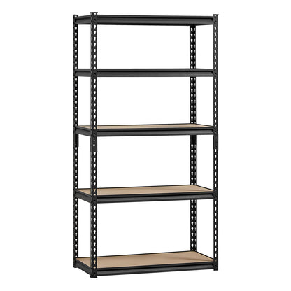Storage Shelves, 2000 lbs, 5 Tier Garage Storage Shelving, 16" D x 32" W x 62.8" H Adjustable Metal Shelves for Garage Shelves Utility Rack Shelf, Ideal for Kitchen, Warehouse, Basement, Black