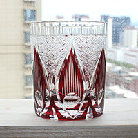 Color: Flame Red - Household Fashion Simple Crystal Glass Cup