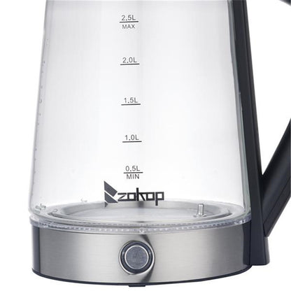 US 2.5L Electric Glass Kettle HD-2005D 110V 1500W Fast Boiling Stainless Steel Hot Water Heater with Filter U.S. plug