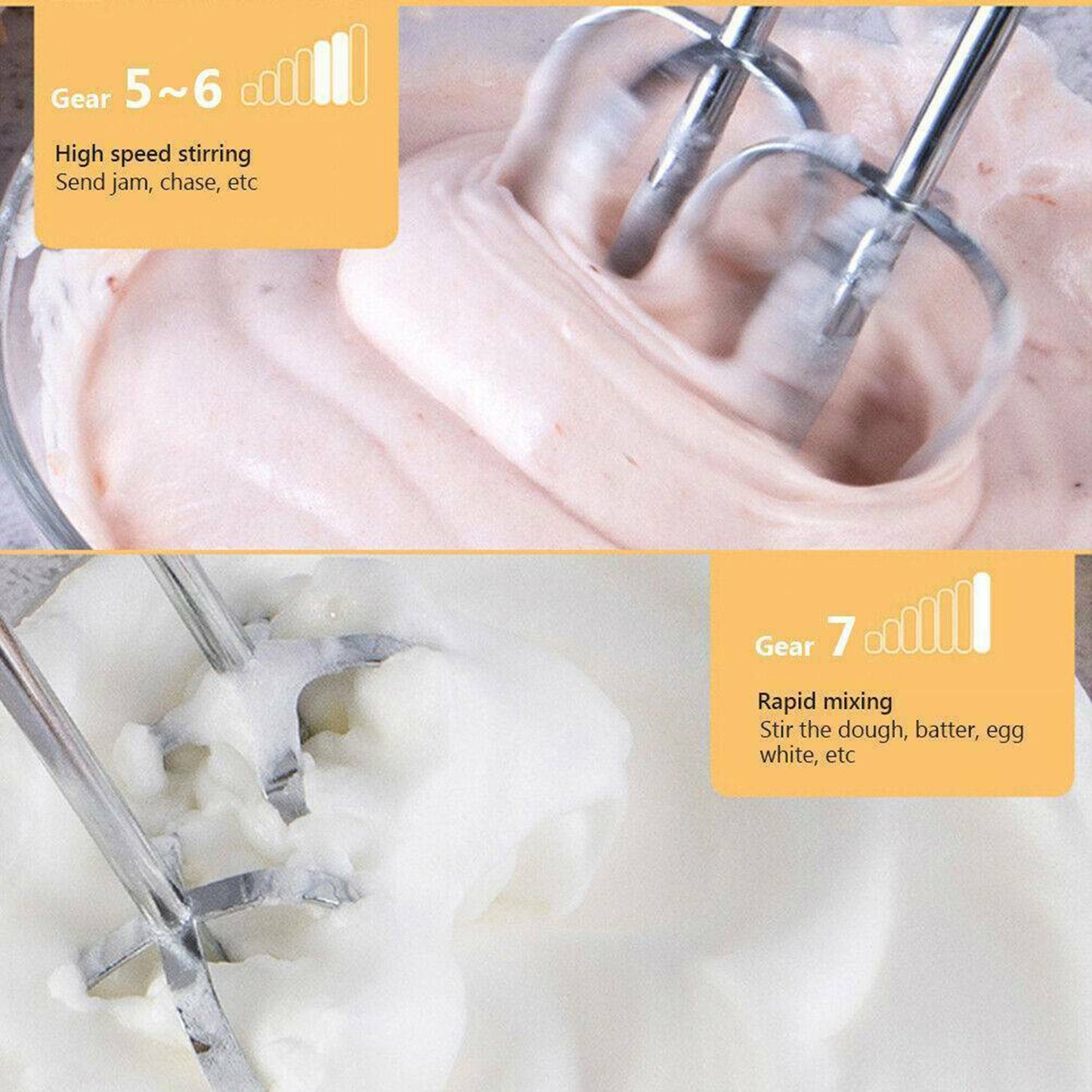 7-speed Automatic Mixer Hand-held Electric Food Mixers Egg Beater UK Plug Black