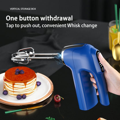 Double-head Egg Beater Usb Charging 3-speed Adjustable Kitchen Baking Mixer Food Blender Blue