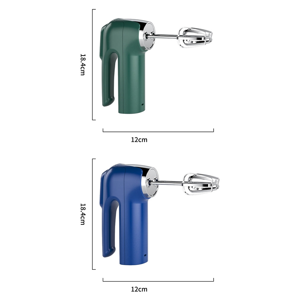 Double-head Egg Beater Usb Charging 3-speed Adjustable Kitchen Baking Mixer Food Blender Green
