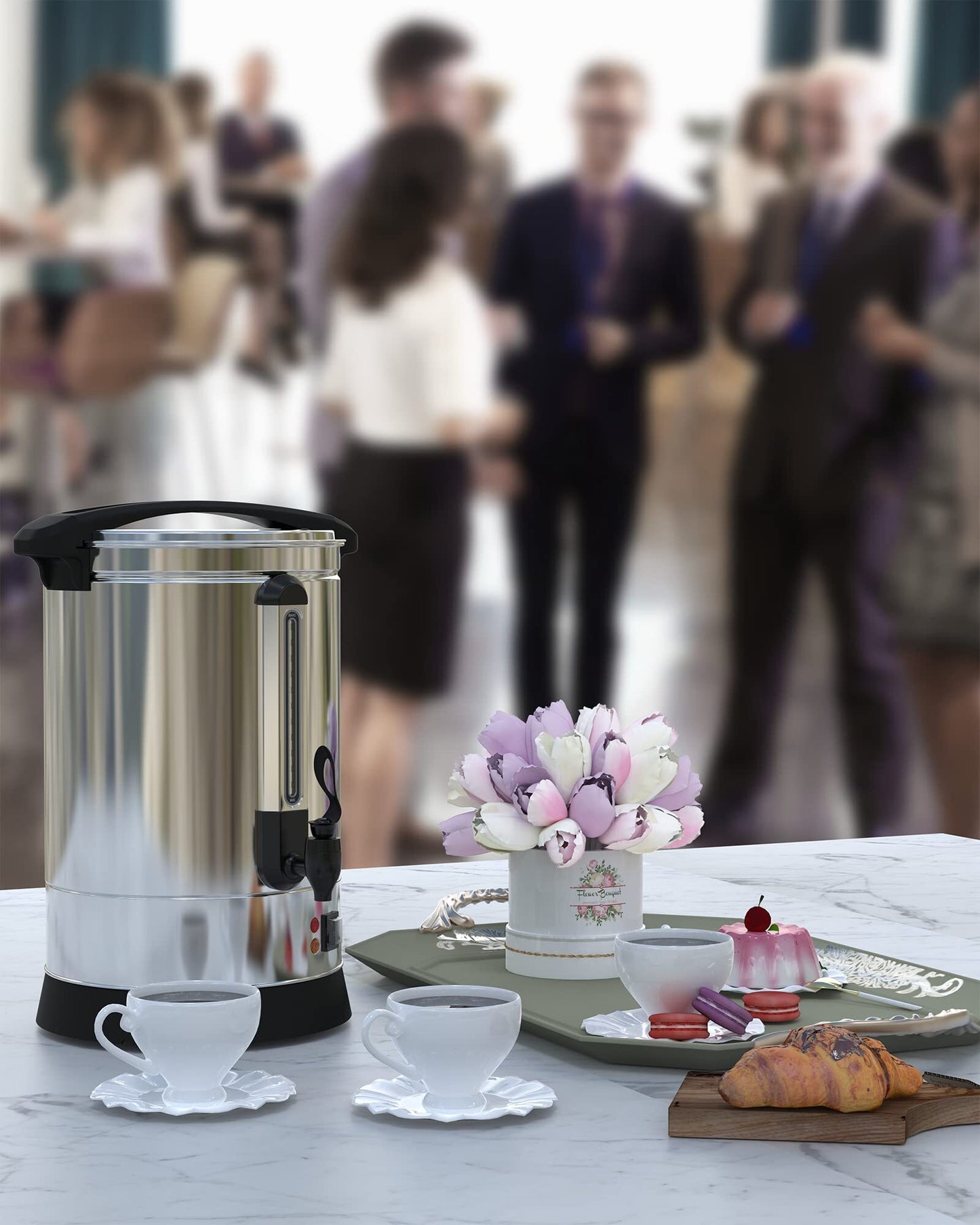 US GARVEE 14L Commercial Coffee Maker 100 Cup Quick Brewing Large Coffee Urn