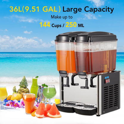 US GARVEE 36L Commercial Beverage Dispenser Food Grade Material Stainless Steel Slushy Machine