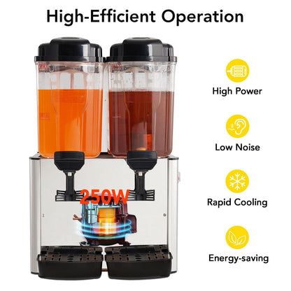 US GARVEE 36L Commercial Beverage Dispenser Food Grade Material Stainless Steel Slushy Machine
