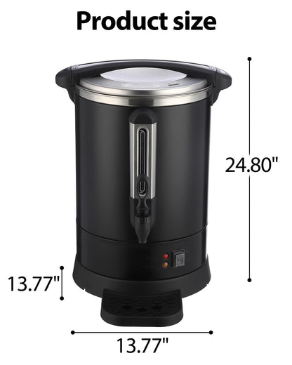 US GARVEE Commercial Coffee Urn Food Grade 304 Stainless Steel Hot Water Urn Hot Drink Dispenser Black
