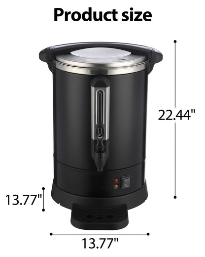 US GARVEE Commercial Coffee Urn Food Grade 304 Stainless Steel Hot Water Urn Hot Drink Dispenser Black