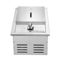 Single Grilling Side Burner, 15,000BTU Liquid Propane Side Burner for Outdoor Kitchen, Convertible to Natural Gas, 304 Stainless Steel Built-in Single Grill Burners for BBQ Grill Island