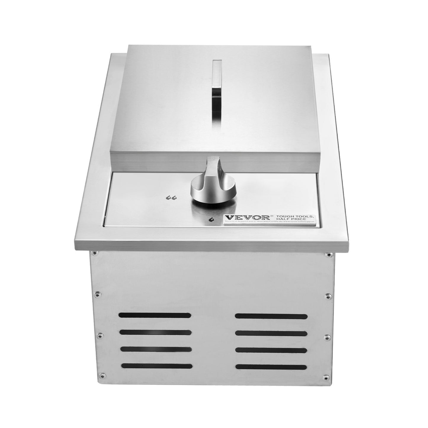 Single Grilling Side Burner, 15,000BTU Liquid Propane Side Burner for Outdoor Kitchen, Convertible to Natural Gas, 304 Stainless Steel Built-in Single Grill Burners for BBQ Grill Island