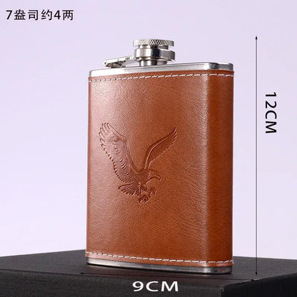Color: grey - 7oz/8oz Portable Pocket Hip Flask Outdoor Travel Stainless Steel Flask Whiskey Drink Alcohol Flasks 8oz Steel Hip Flask Flagon