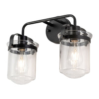 Wall Sconces Set of 2 with Clear Glass Shade,Modern Wall Sconce, Industrial Indoor Wall Light Fixture for Bathroom Living Room Bedroom Over Kitchen Sink,E26 Socket, Bulbs Not Included