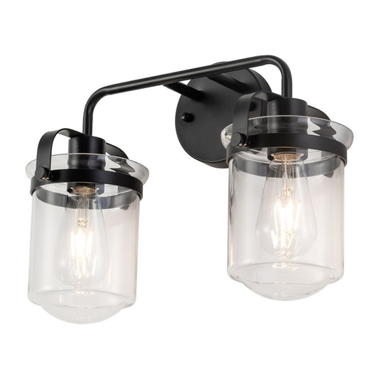 Wall Sconces Set of 2 with Clear Glass Shade,Modern Wall Sconce, Industrial Indoor Wall Light Fixture for Bathroom Living Room Bedroom Over Kitchen Sink,E26 Socket, Bulbs Not Included